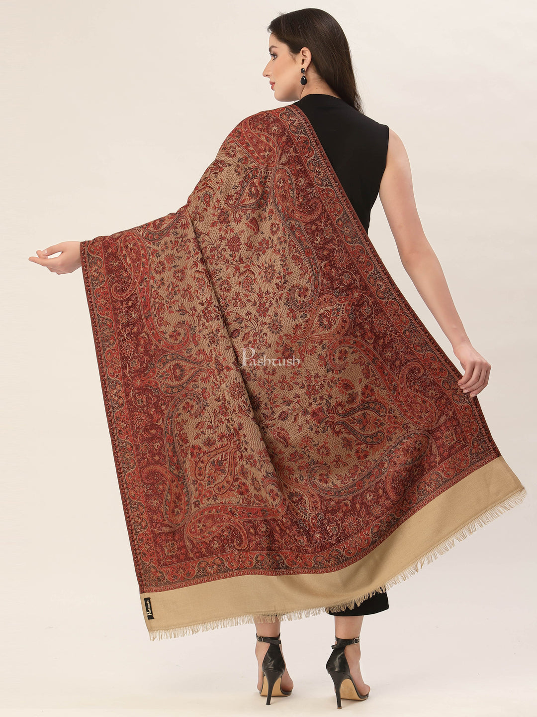 Pashtush India Womens Shawls Pashtush Women'S Jamawar Shawl, Faux Pashmina