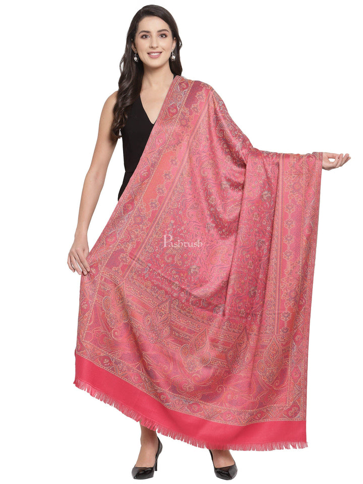 Pashtush India Womens Shawls Pashtush Women'S Jamawar Shawl, Pink