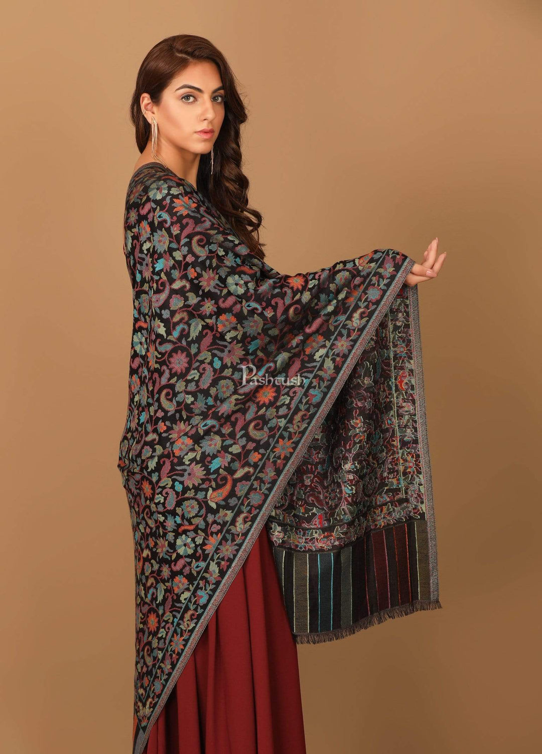 Pashtush Shawl Store Stole Pashtush Women's Kaani Design, Soft Bamboo Scarf, Casual Stoles - Multicoloured