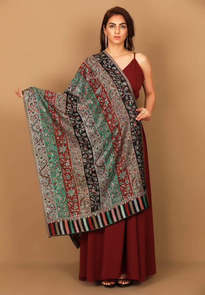 Pashtush India 70x200 Pashtush Women's Kaani Design, Soft Bamboo Scarf, Casual Stoles, Wraps