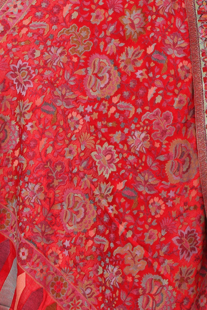 Pashtush Shawl Store Stole Pashtush Women's Kaani Design, Soft Bamboo Scarf, Casual Stoles, Wraps (soft Bamboo) Red