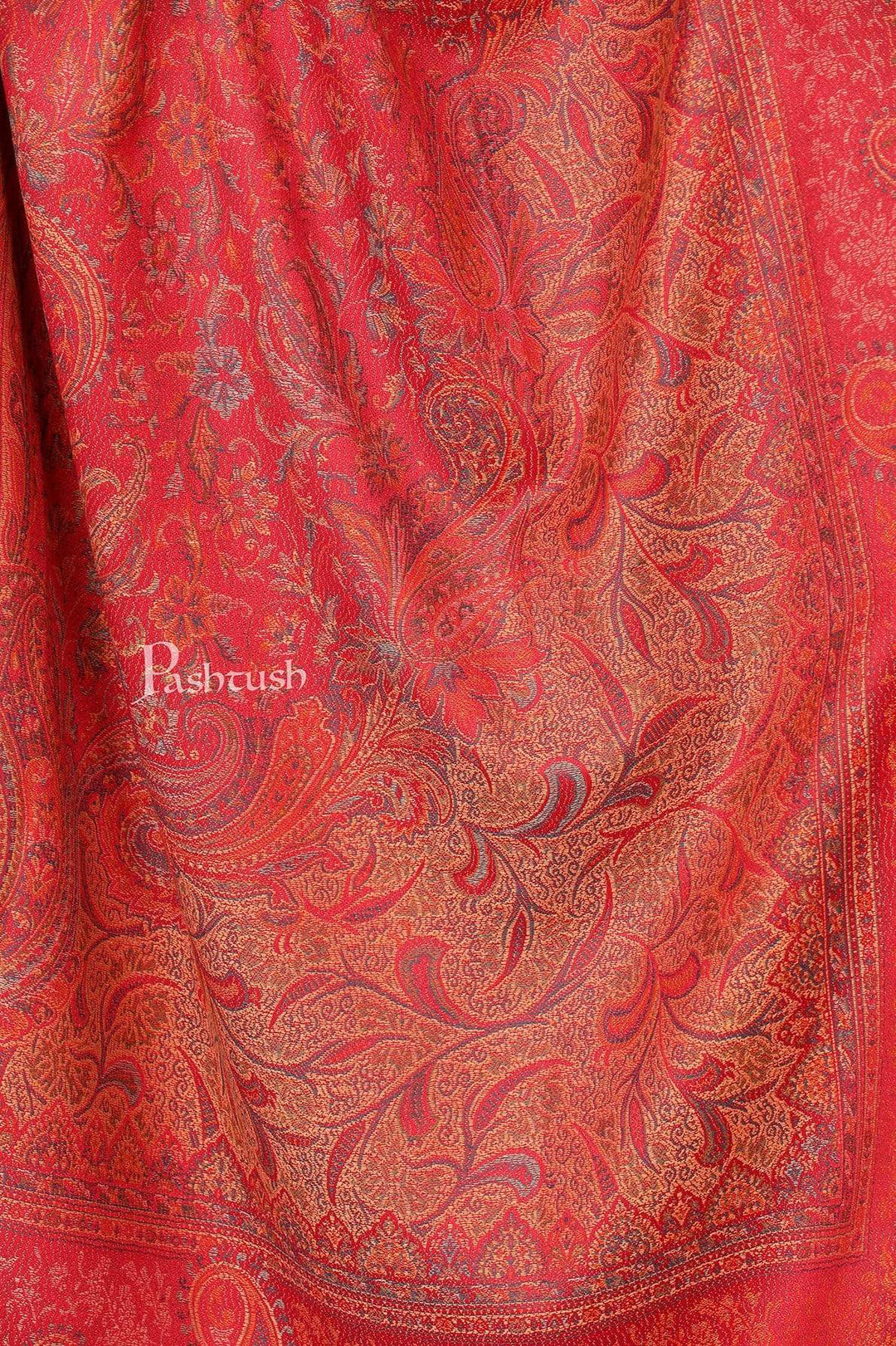 Pashtush India Shawl Pashtush Women's Kashmiri Shawl, Faux Pashmina Design, Fuchsia
