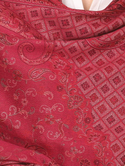 Pashtush India 100x200 Pashtush Women's Kashmiri Shawl, Faux Pashmina Design, Majenta