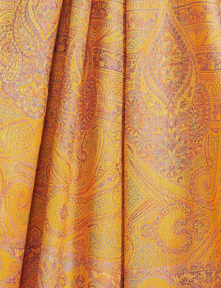 Pashtush India 100x200 Pashtush Women's Kashmiri Shawl, Faux Pashmina Design, Mustard