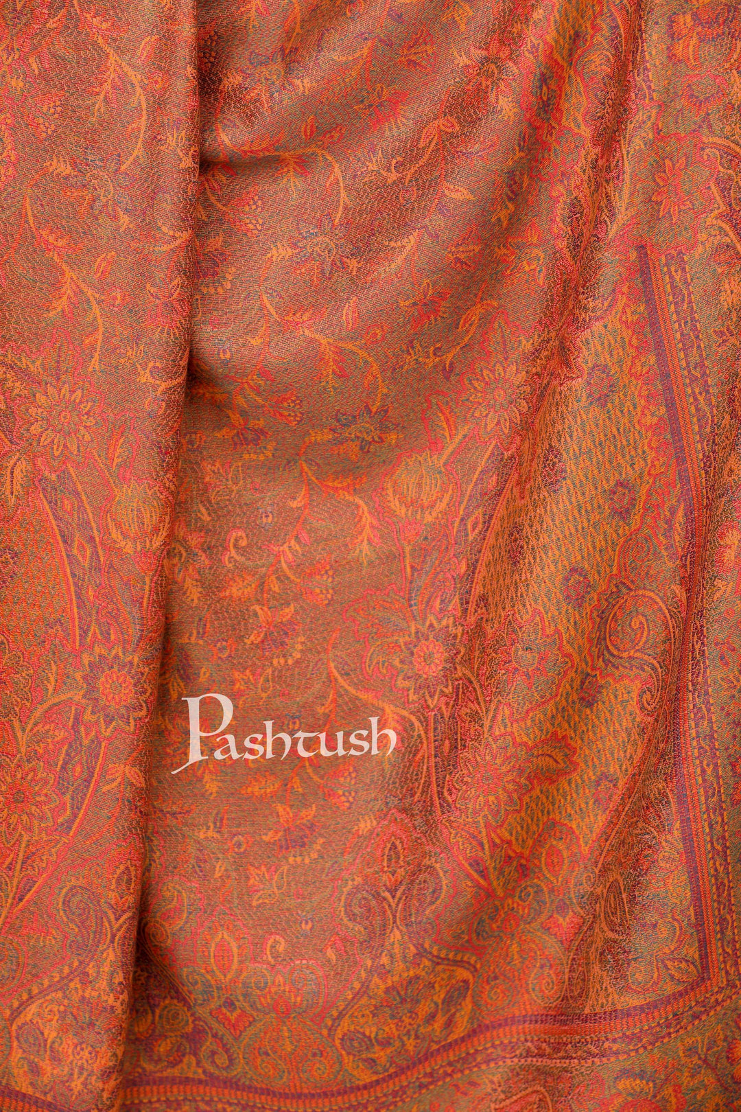 Pashtush India Shawl Pashtush Women's Kashmiri Shawl, Faux Pashmina Design, Peach