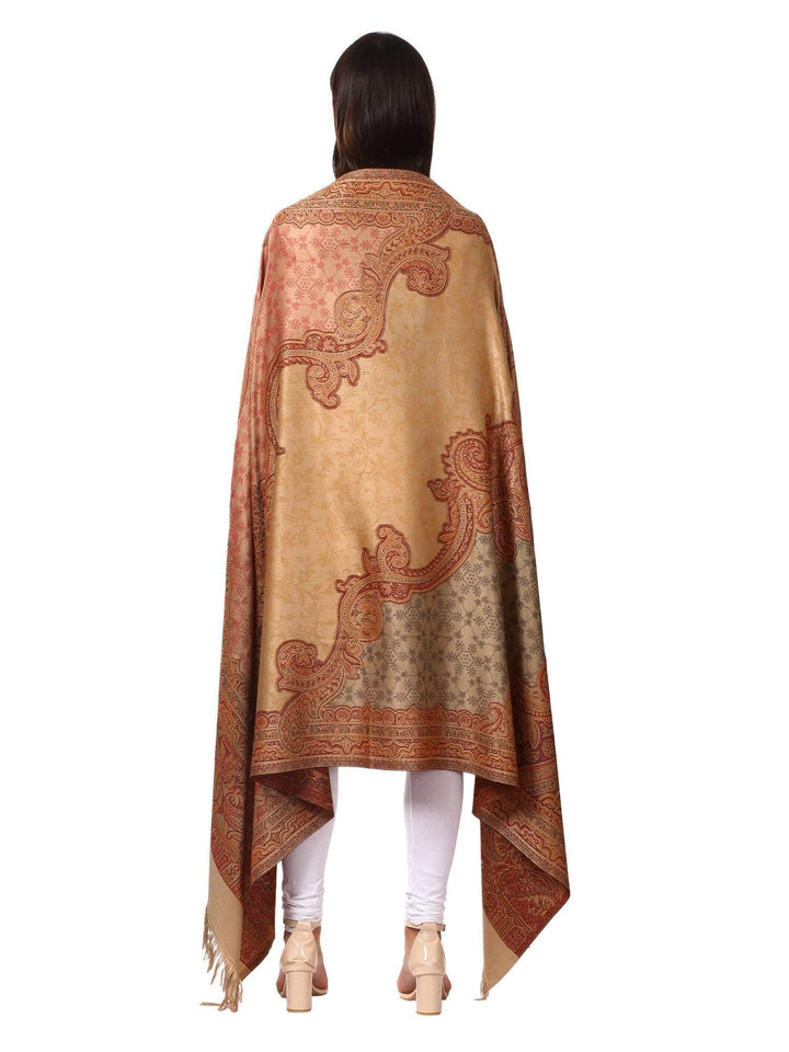 Pashtush India 100x200 Pashtush Women's Kashmiri warm, soft Faux Pashmina Design Beige