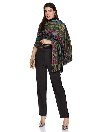 Pashtush India 70x200 Pashtush Women's Paisley Design, Soft Bamboo Scarf, Multi Coloured