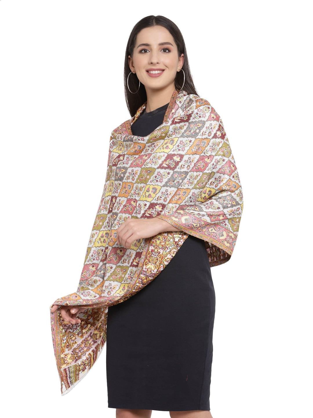Pashtush India Womens Stoles and Scarves Scarf Pashtush Women'S Paisley Design, Soft Bamboo Scarf, Multi Coloured