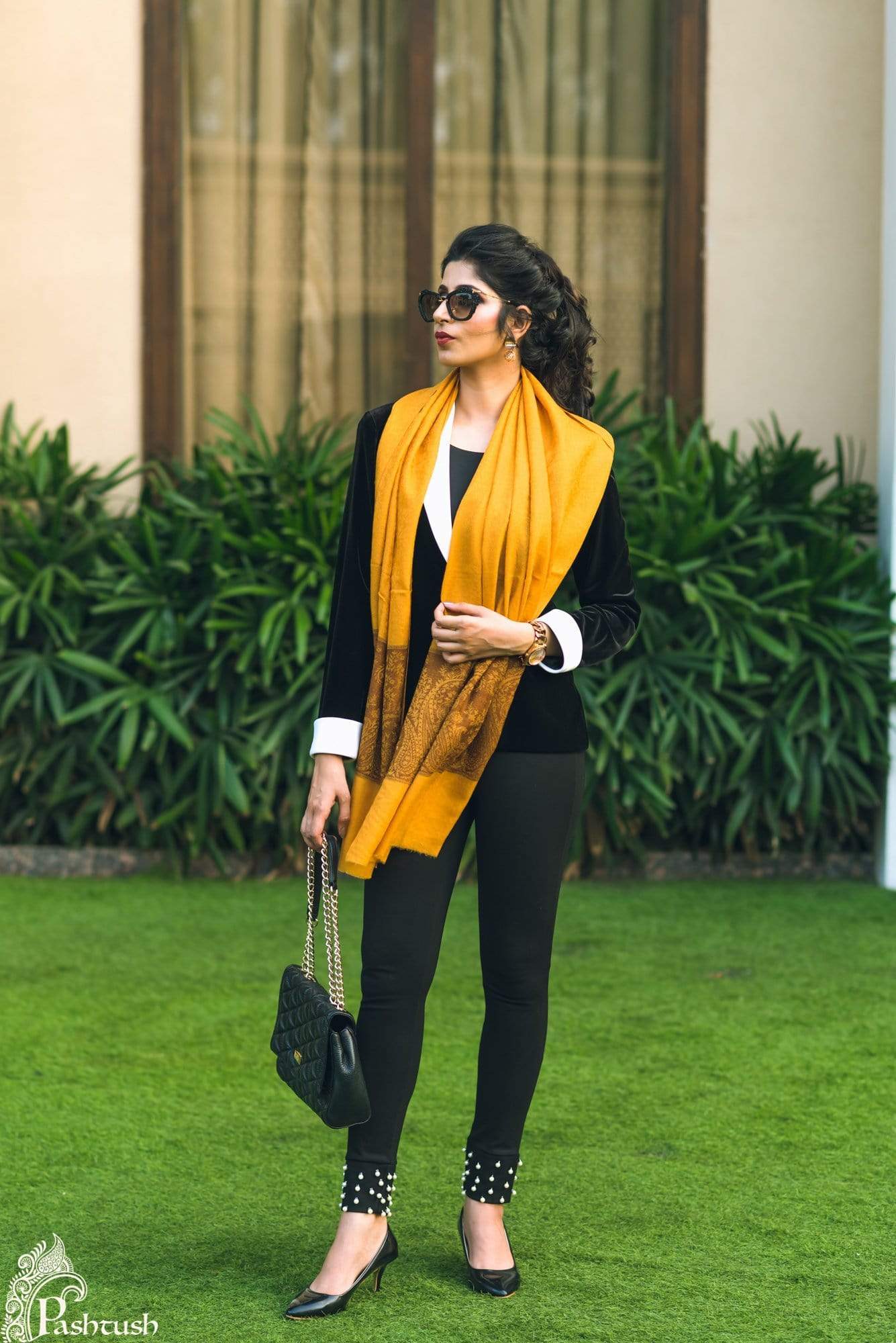 Womens mustard yellow sales scarf