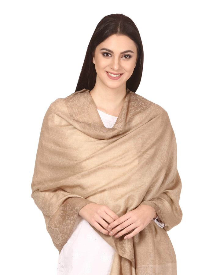 Pashtush India 70x200 Pashtush Women's Reversible Stole, Fine Wool Scarf (Extra Soft and warm)