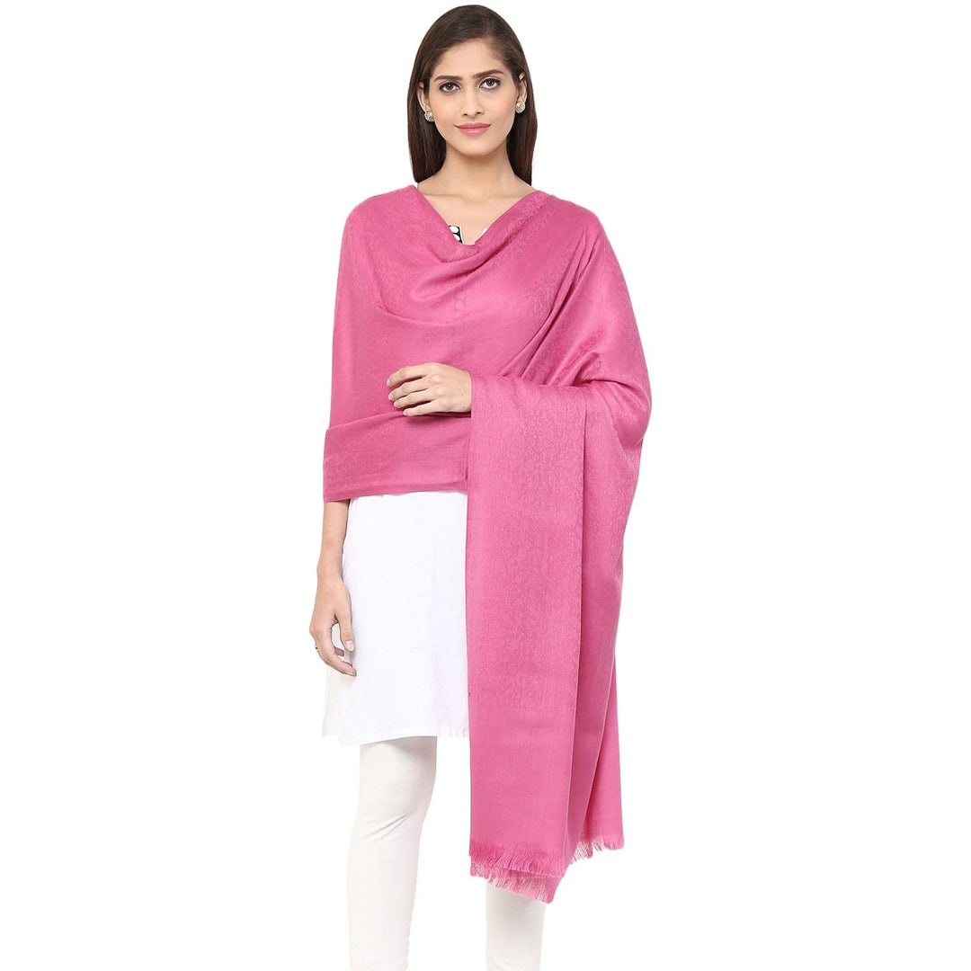 Pashtush Women'S Self Design, Soft Wool Shawl, Pink