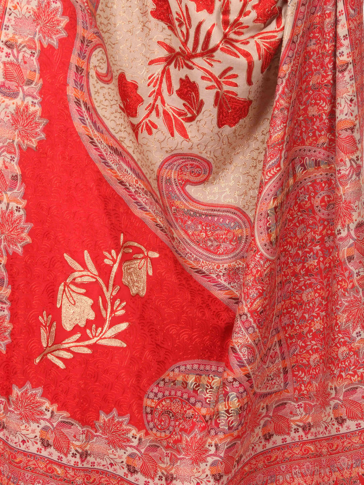 Pashtush Store Shawl Pashtush Women's Shawl, Kashmiri Aari Embroidery, Jacquard palla, Pashmina Design with Aari Needlework