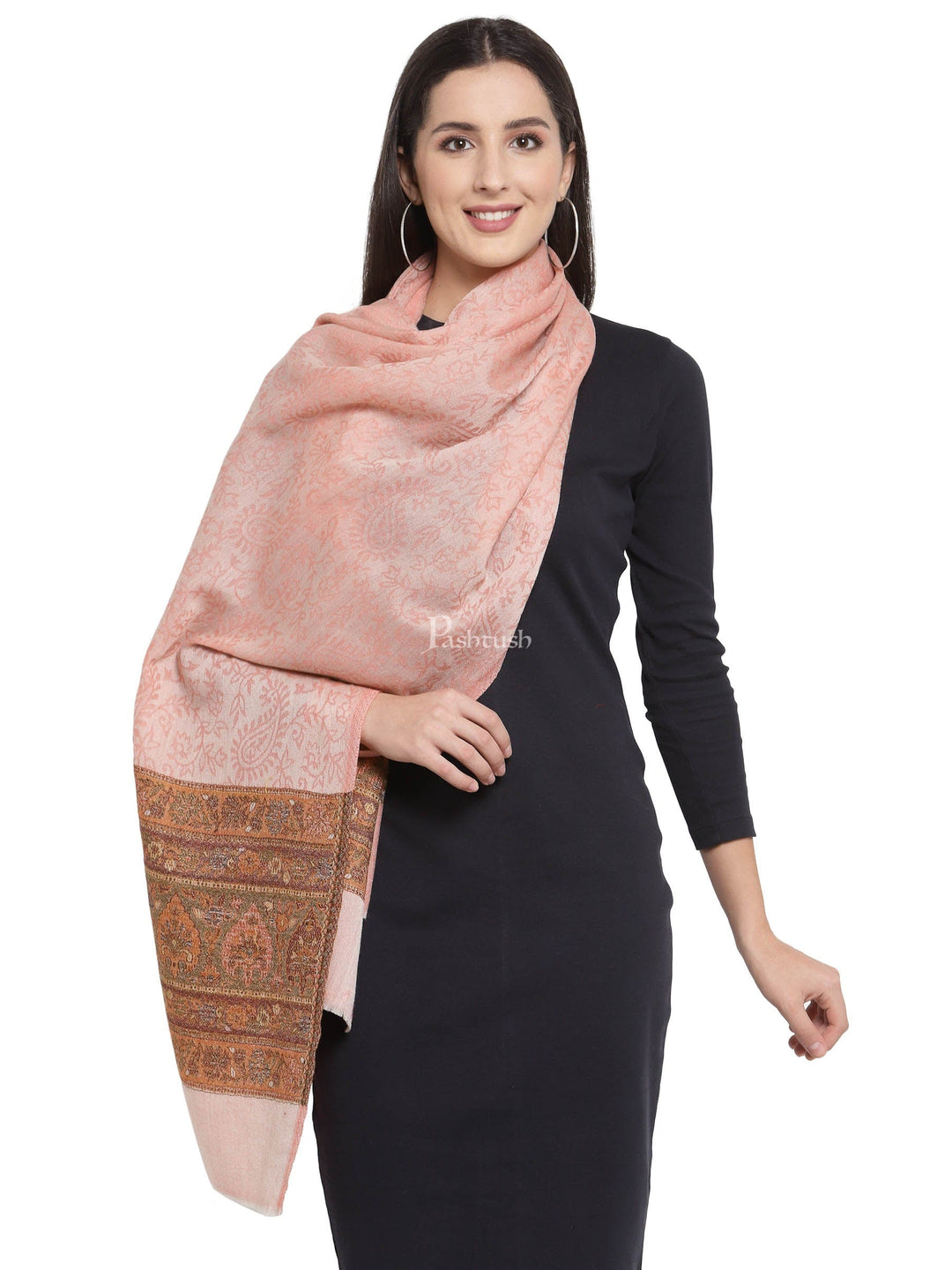 Pashtush India Womens Stoles and Scarves Scarf Pashtush Women'S Silk-Wool, Soft Reversible Stole