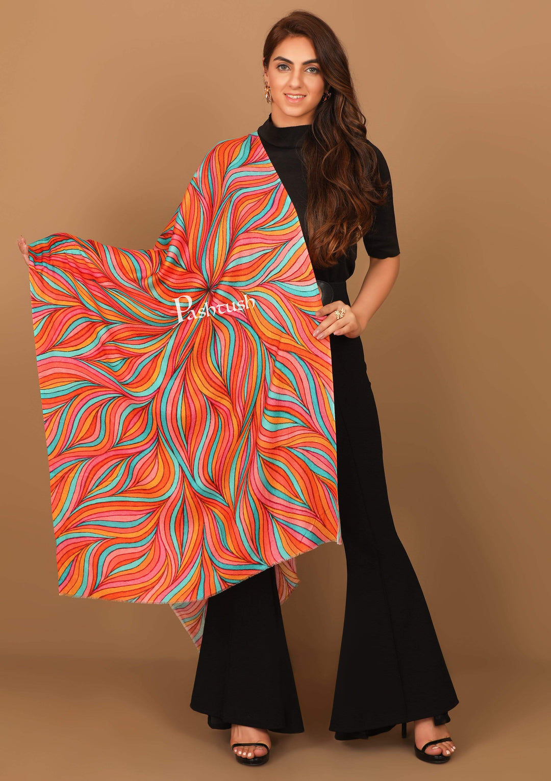 Pashtush India Stole Pashtush Women's Soft Bamboo Scarf, Casual, Printed Scarf, Extra Soft