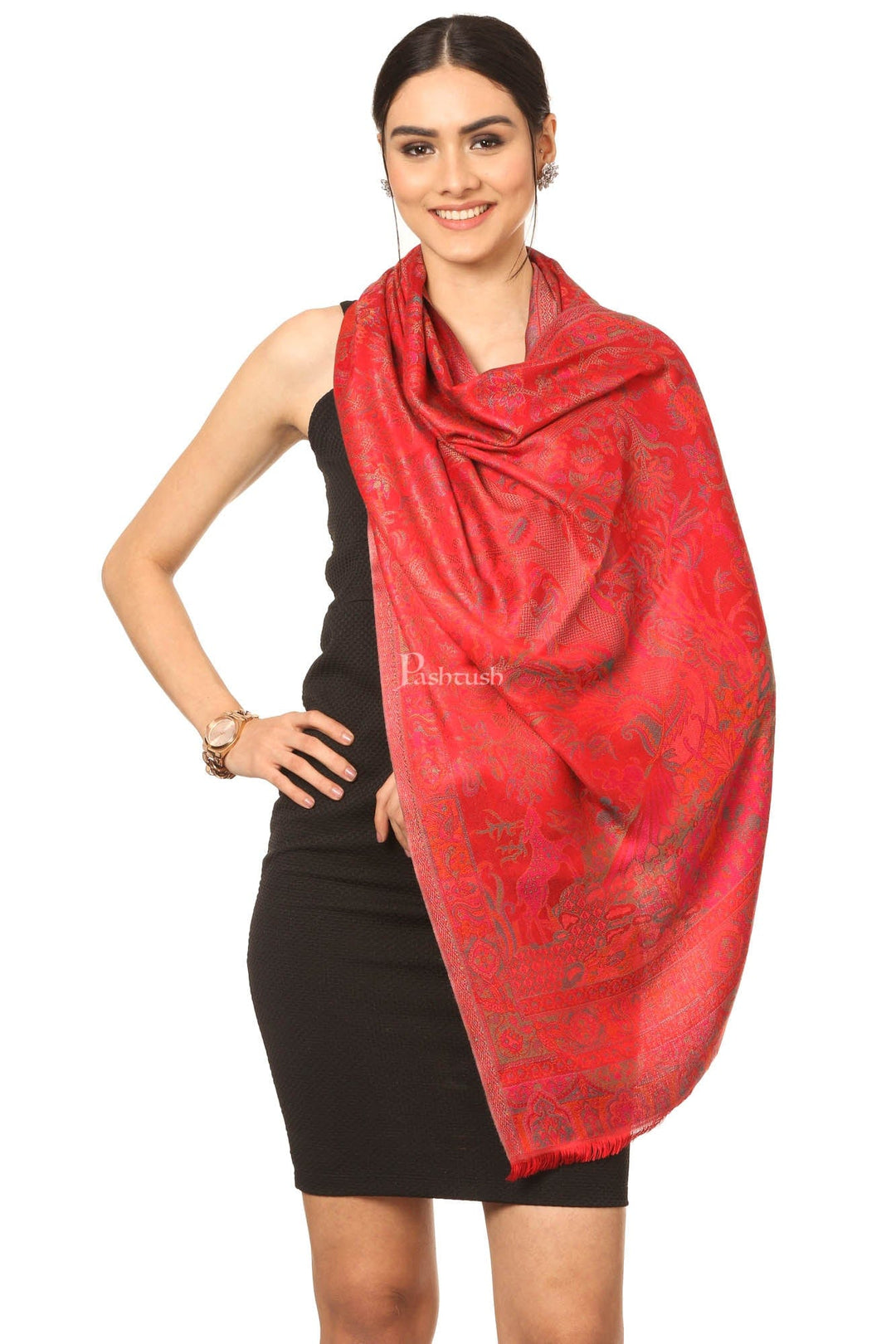 Pashtush India Womens Stoles and Scarves Scarf Pashtush Women'S Soft Bamboo Scarf, Casual, Stole, Wrap - Red