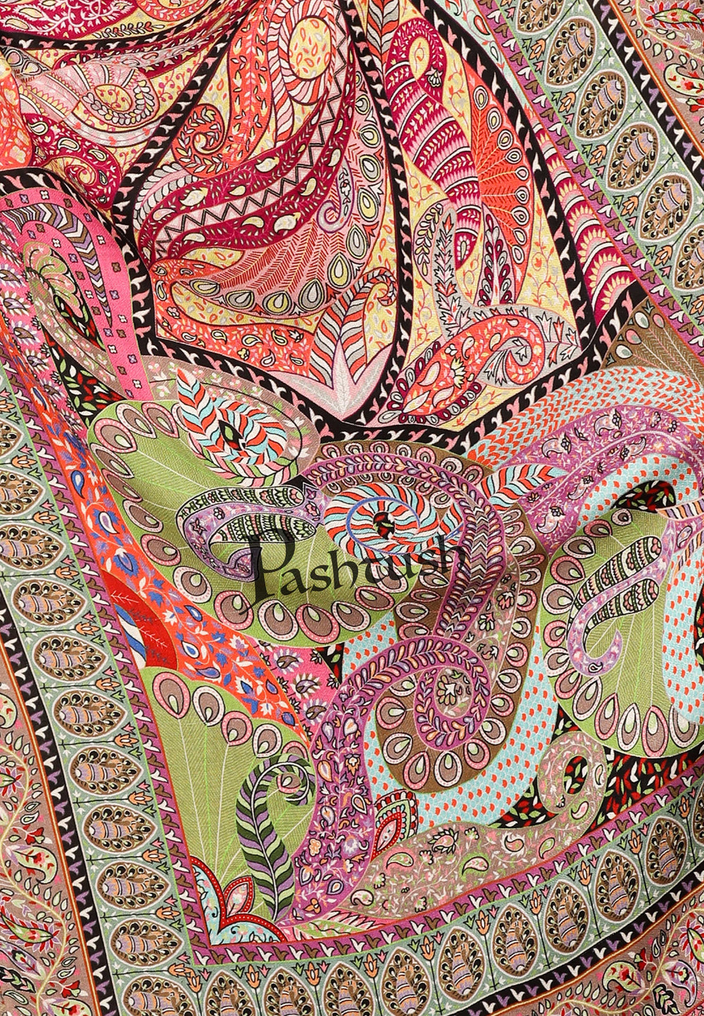 Pashtush India 70x200 Pashtush Women's Soft Bamboo Scarf, Stoles, Wraps (soft Bamboo) - Paisley Garden