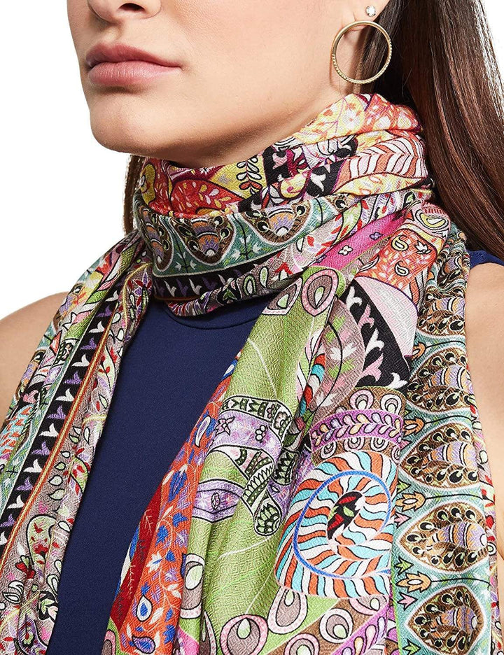 Pashtush India 70x200 Pashtush Women's Soft Bamboo Scarf, Stoles, Wraps (soft Bamboo) - Paisley Garden