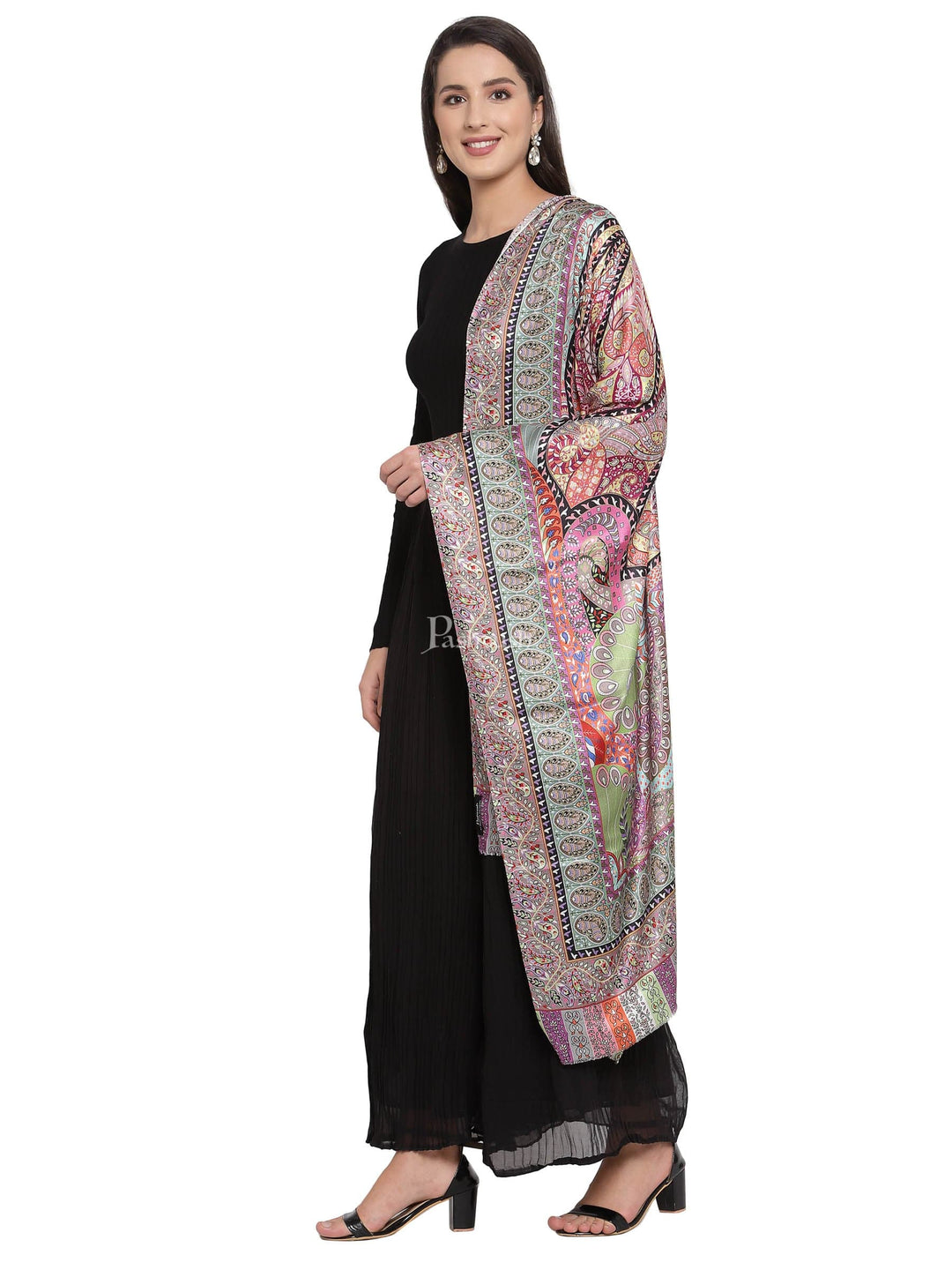 Pashtush India Womens Stoles and Scarves Scarf Pashtush Women'S Soft Bamboo Scarf, Stoles, Wraps (Soft Bamboo) - Paisley Garden