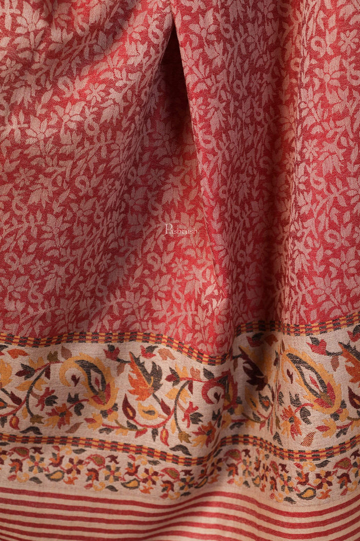 Pashtush India 100x200 Pashtush Women's Soft Wool Cashmere Blended Shawl, Kaani Palla, Pink