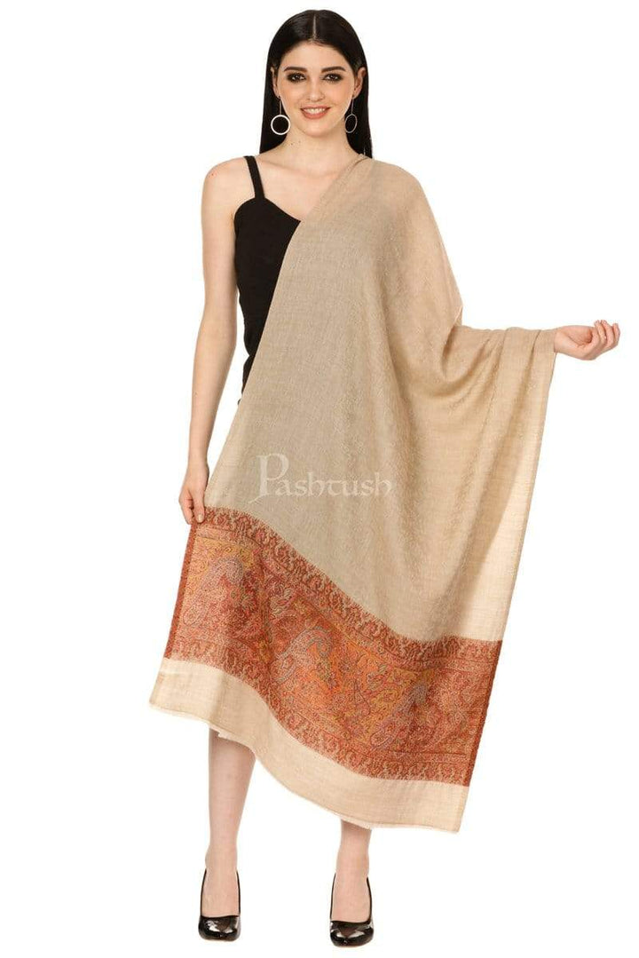 Pashtush India Stole Pashtush Women's Soft Wool, Reversible Stole Scarf