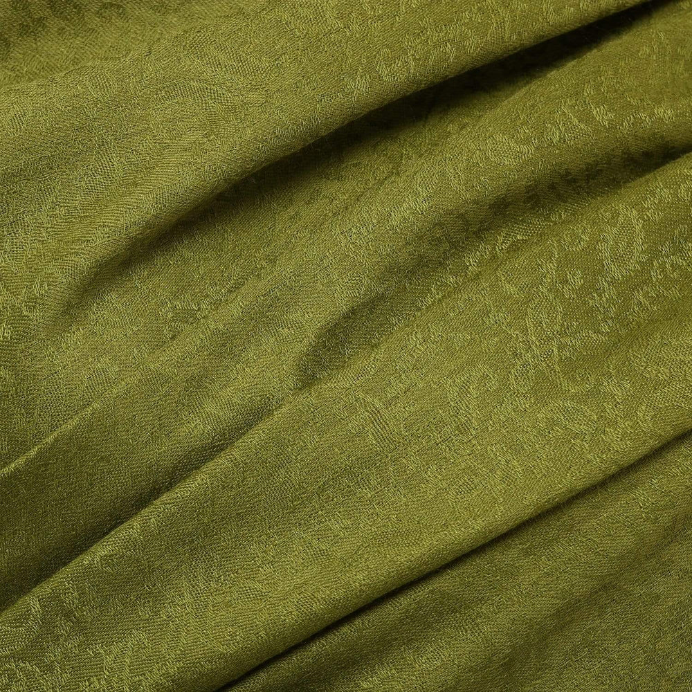 Pashtush India 100x200 Pashtush Women's Soft Wool Shawl Olive Green with Jacquard design