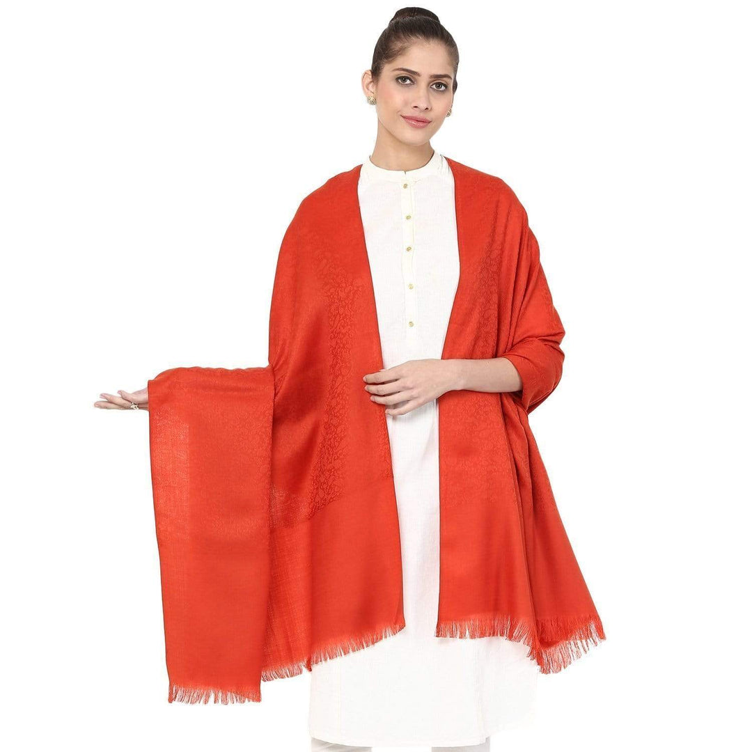 Pashtush India 100x200 Pashtush Women's soft Wool Shawl - Rust