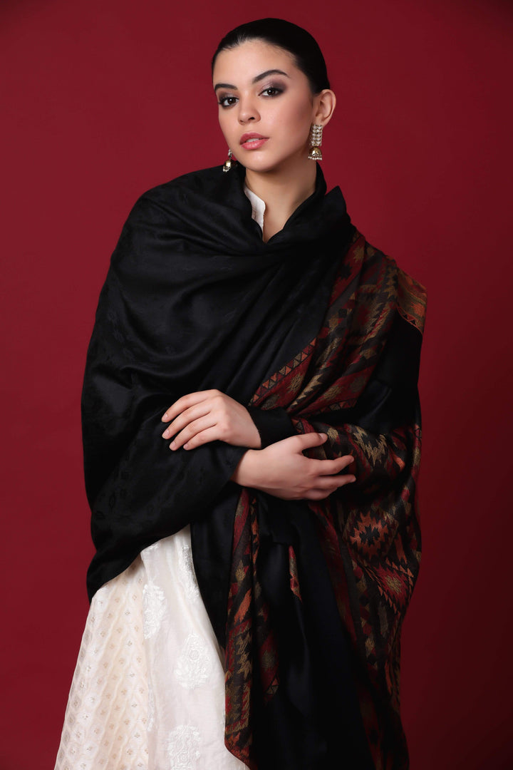 Pashtush India 100x200 Pashtush Women's Wool Soft Wool Cashmere Blended Shawl with Kaani Weave Palla