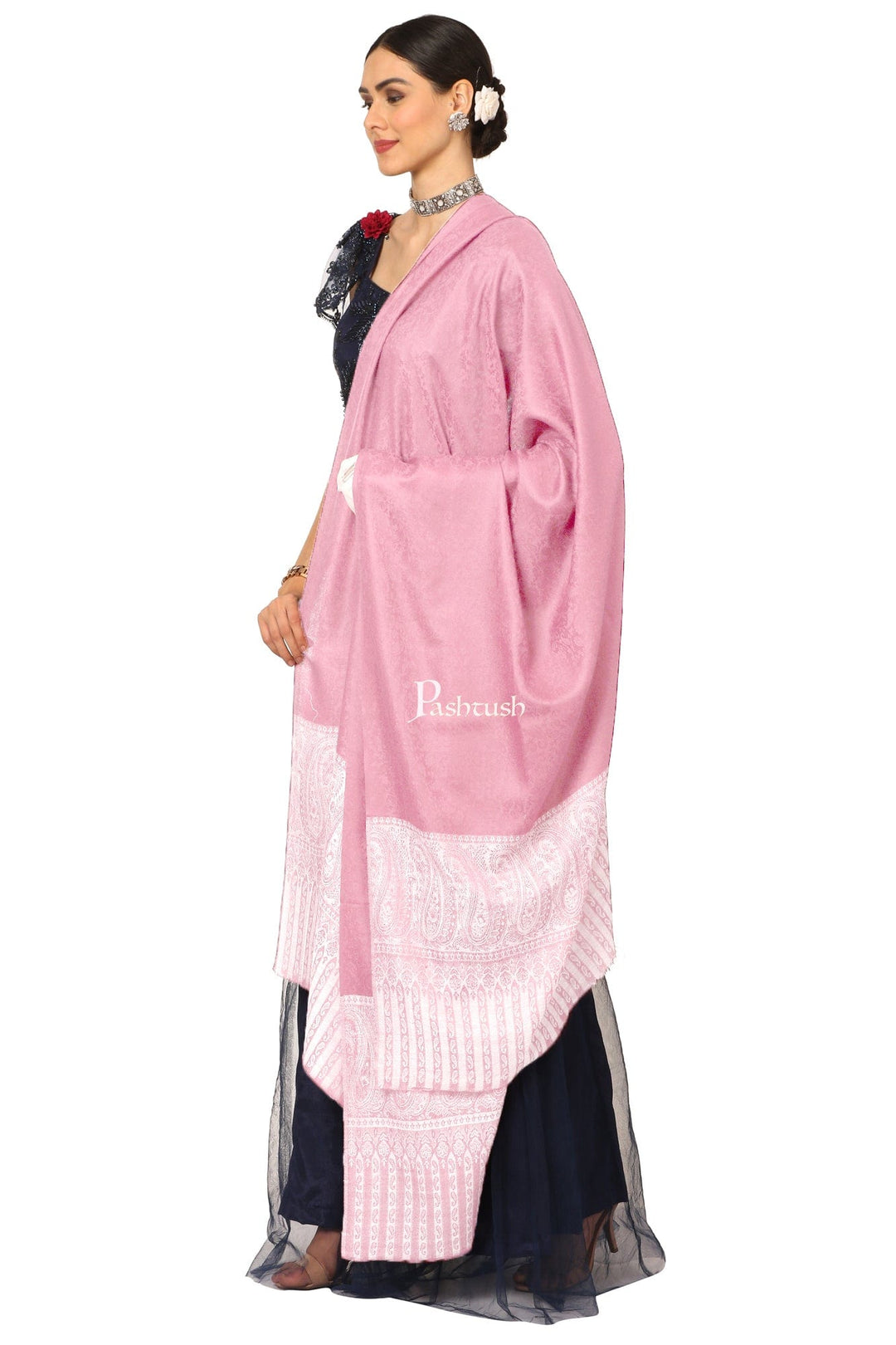 Pashtush India Womens Shawls Pashtush Women's Wool Ultra Soft Fine Wool Cashmere Blended Shawl
