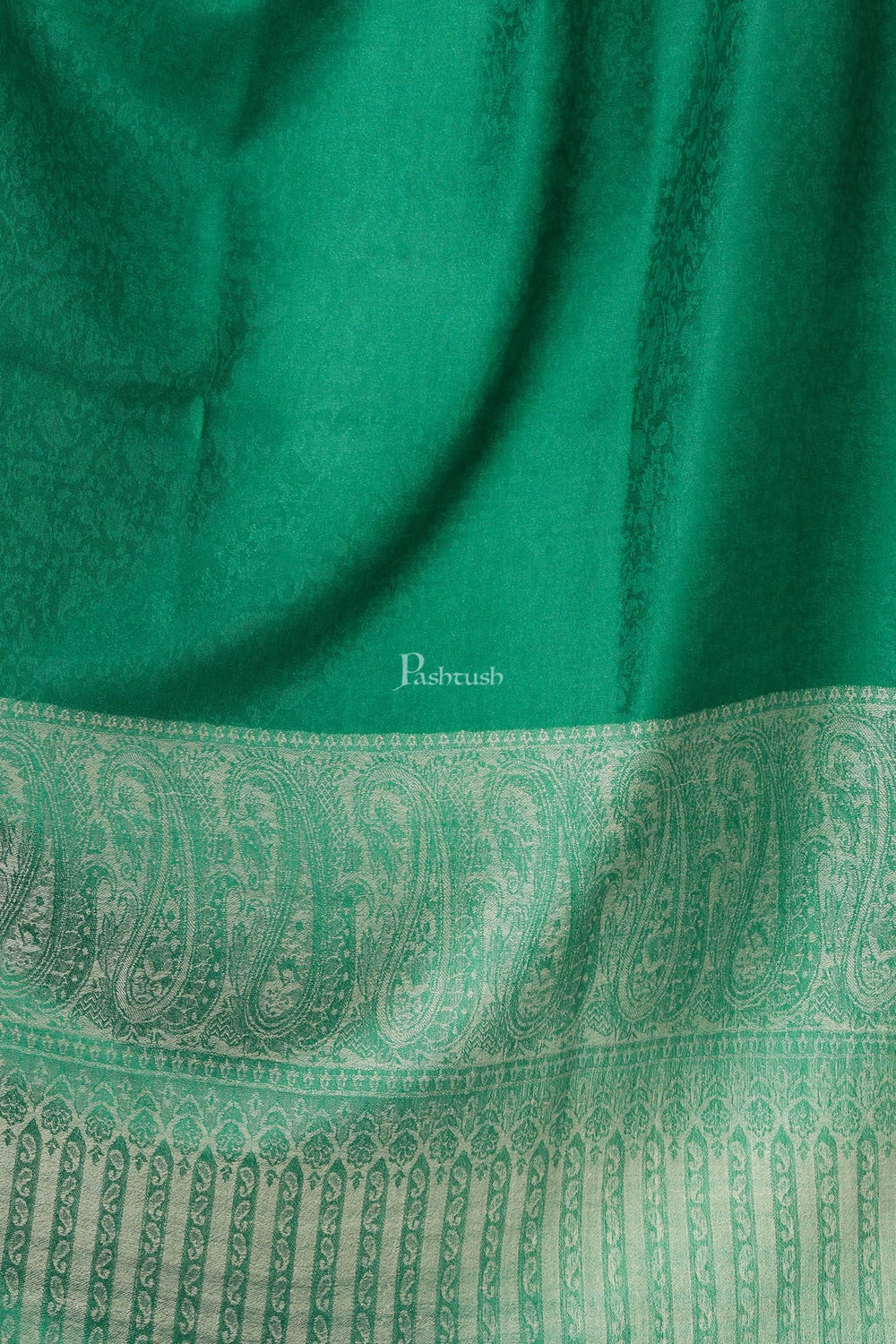 Pashtush India Womens Shawls Pashtush Women'S Wool Ultra Soft Fine Wool Cashmere Blended Shawl - Bottle Green