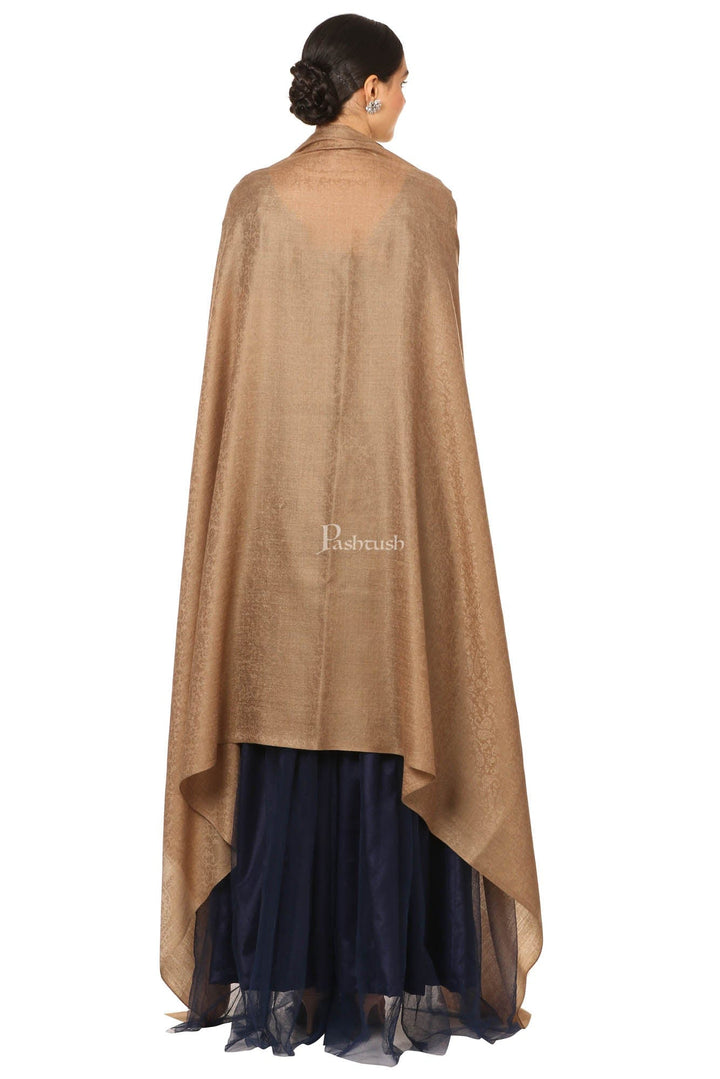 Pashtush India Womens Shawls Pashtush Women'S Wool Ultra Soft Fine Wool Cashmere Blended Shawl -  Taupe