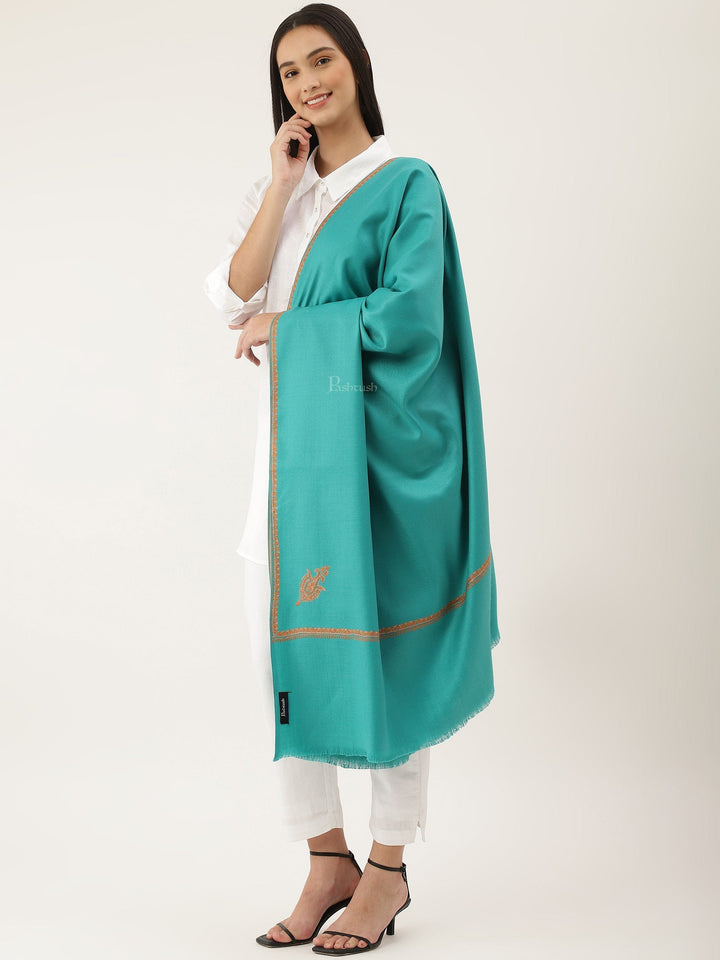 Pashtush India Womens Shawls Pashtush women Woollen shawl, Kingri design, Green