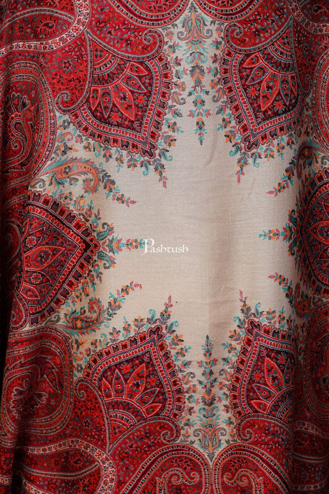 Pashtush Shawl Store Shawl Pashtush Womens Antique Heritage Design, Jamawar Shawl, Fine Wool