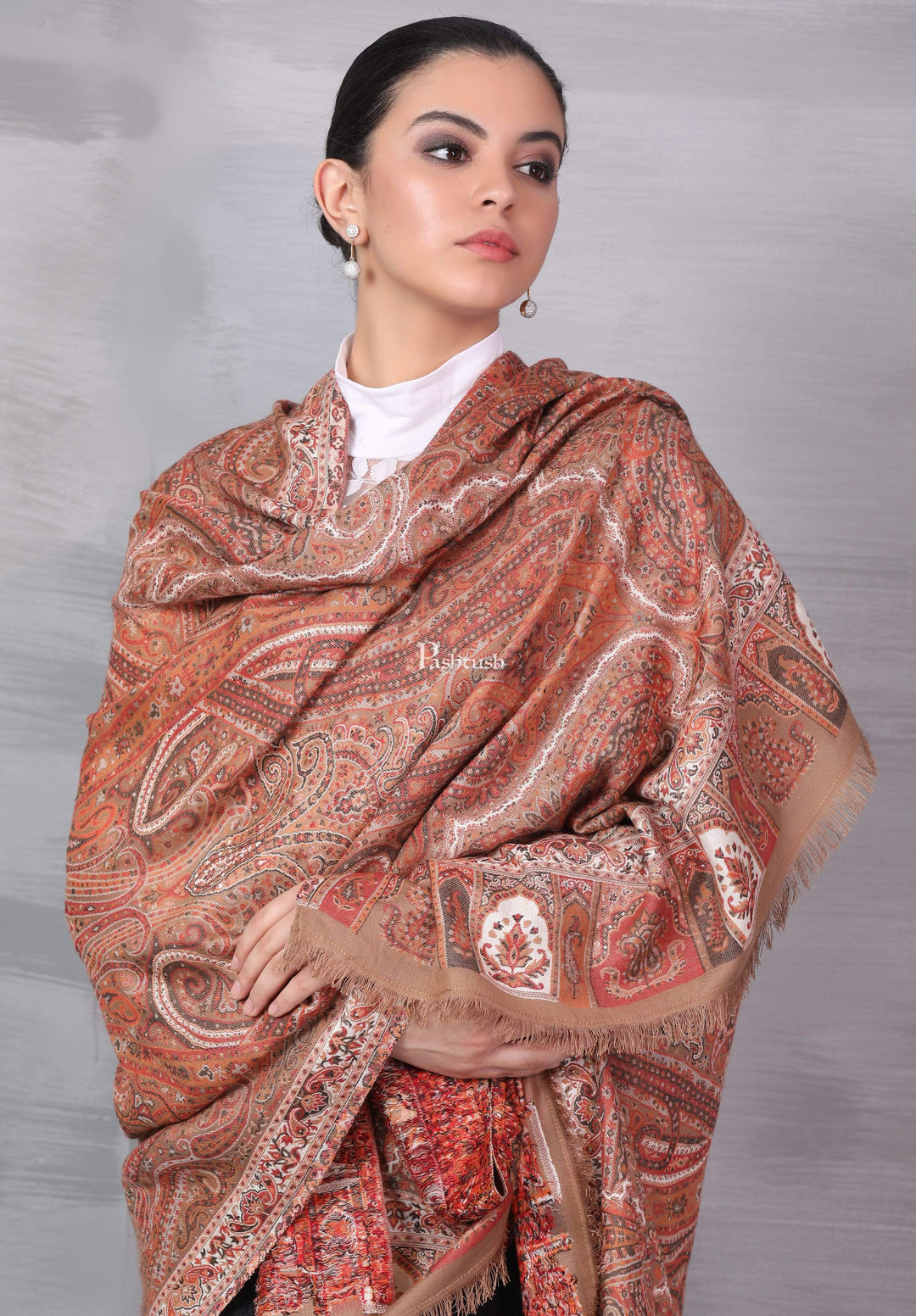 Pashtush India 100x200 Pashtush Womens Antique Heritage Design, Jamawar Shawl,m