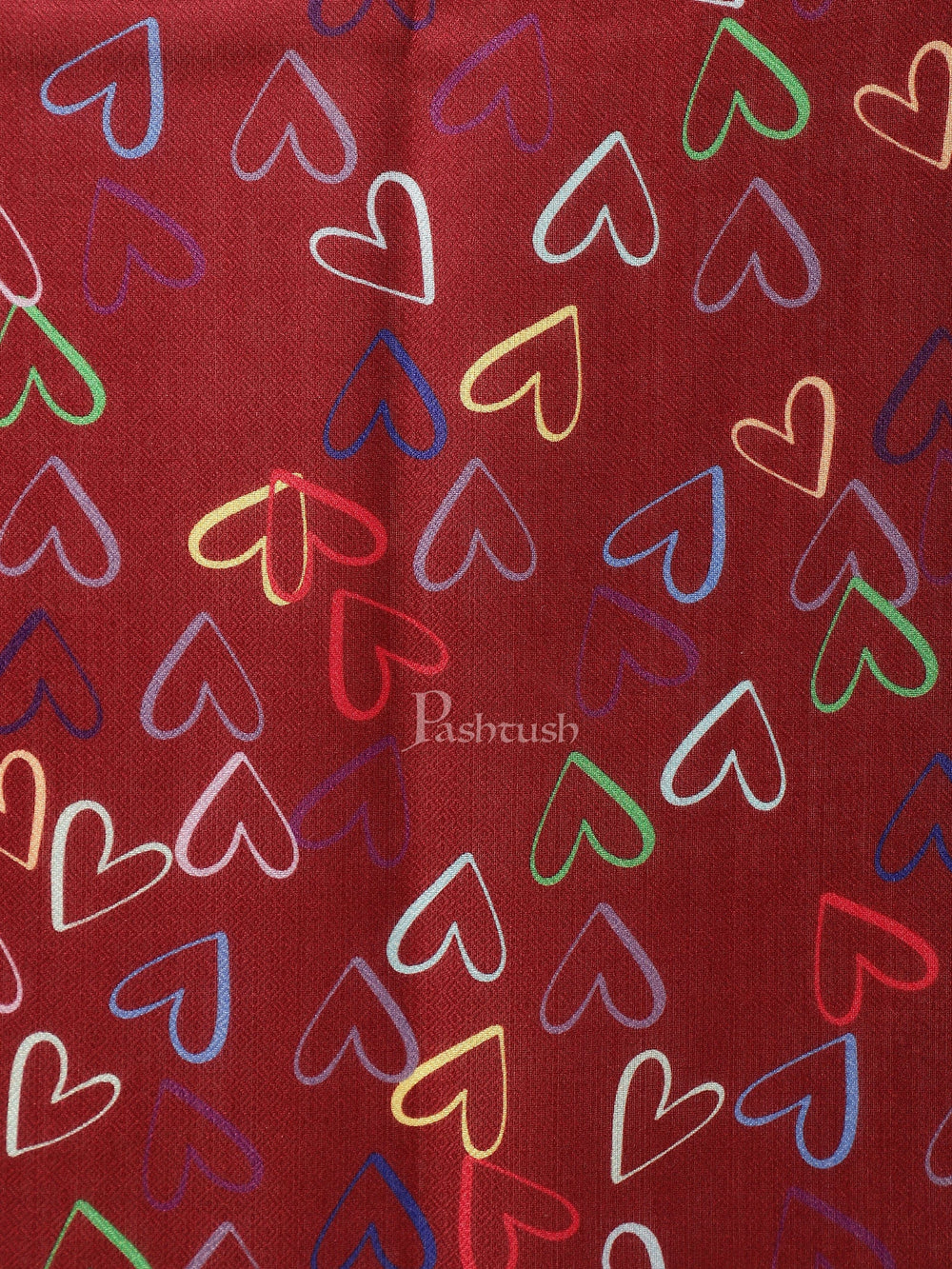 Pashtush India Womens Stoles and Scarves Scarf Pashtush womens Bamboo Stole, Cheerub Hearts design, Multicolour