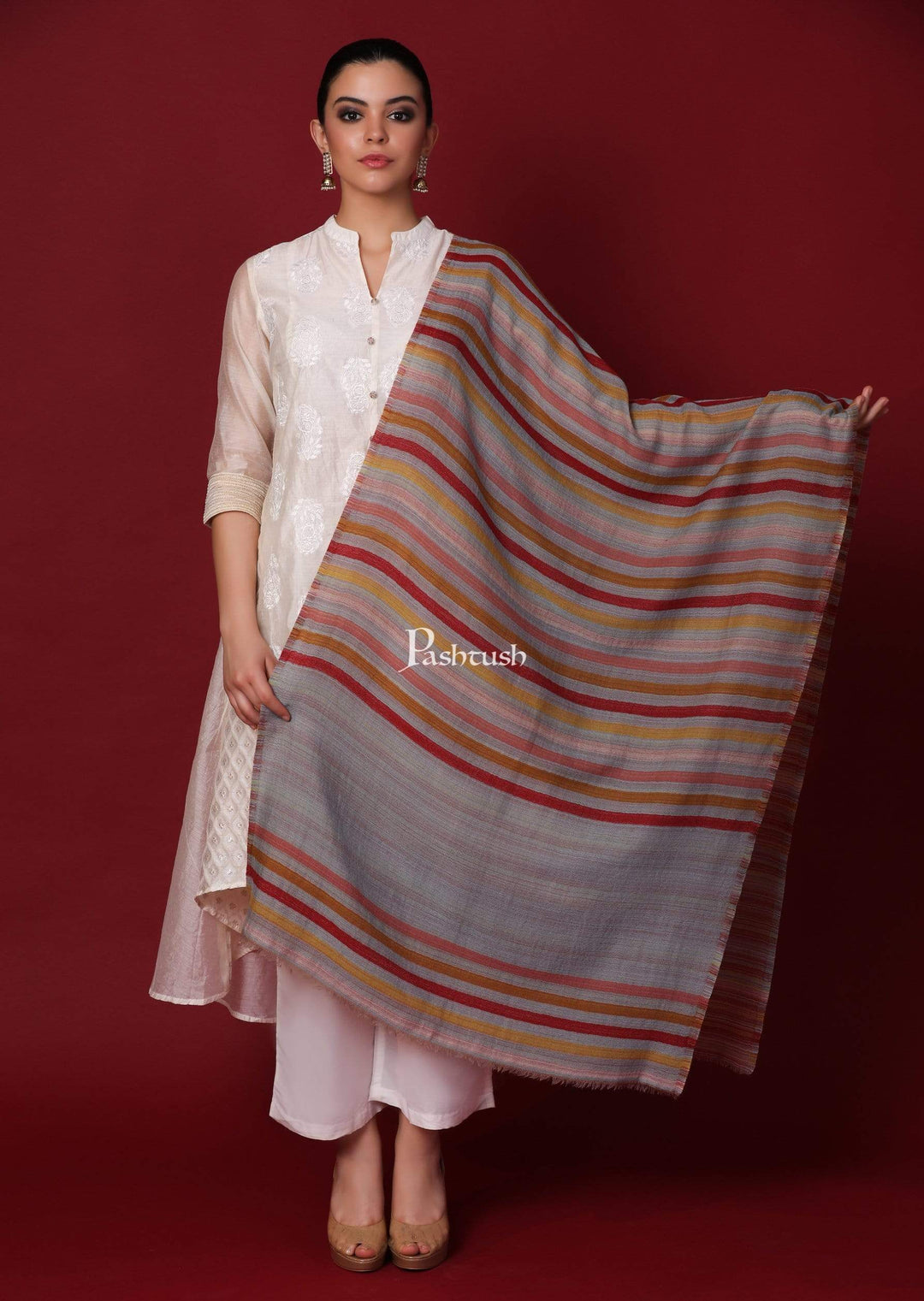 Pashtush Store Stole Pashtush Womens Cashmere and Wool Scarf, Sunkissed Hues