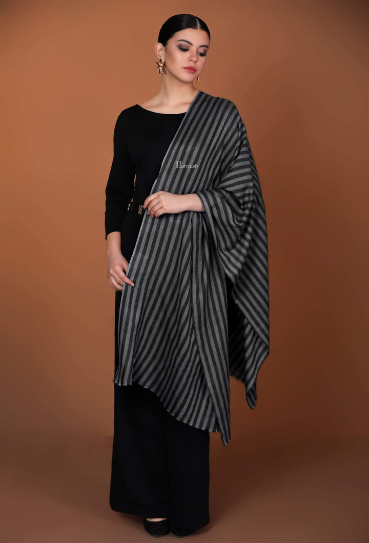 Pashtush Store Stole Pashtush Womens Cashmere and Wool Blended Scarf, Monotone Black