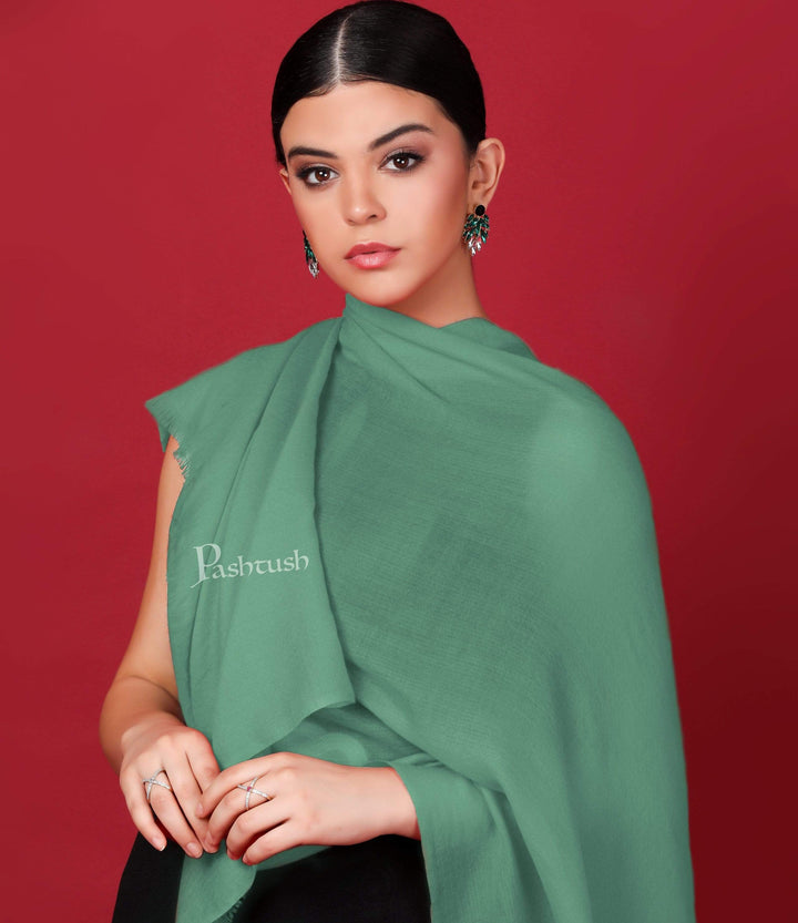 Pashtush India 70x200 Pashtush Womens Cashmere Pashmina Scarf, Diamond Weave, Pistachio Green