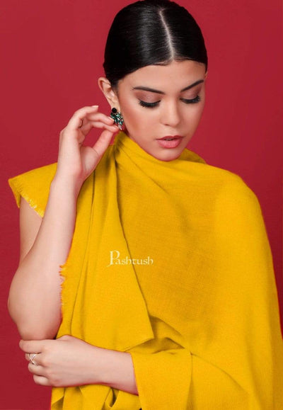 Pashtush India 70x200 Pashtush Womens Cashmere Pashmina Scarf, Diamond Weave, Sunray
