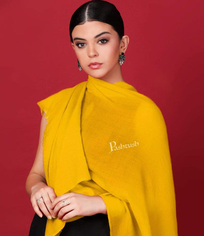 Pashtush India 70x200 Pashtush Womens Cashmere Pashmina Scarf, Diamond Weave, Sunray