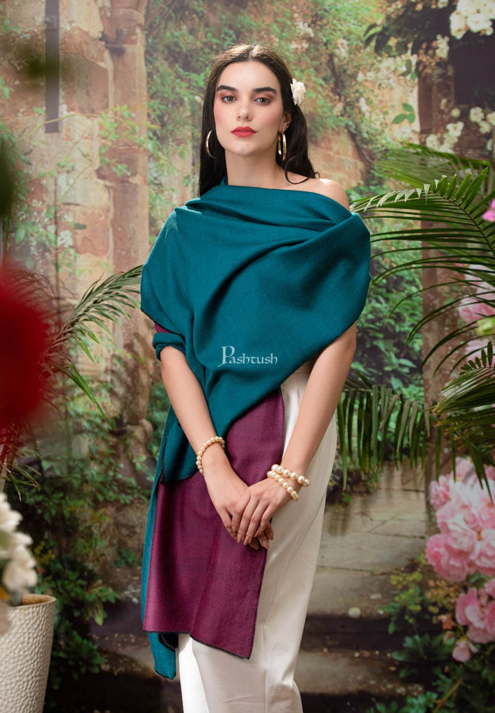 Pashtush India Womens Stoles and Scarves Scarf Pashtush womens cashmere stole, reversible design, Multicolour