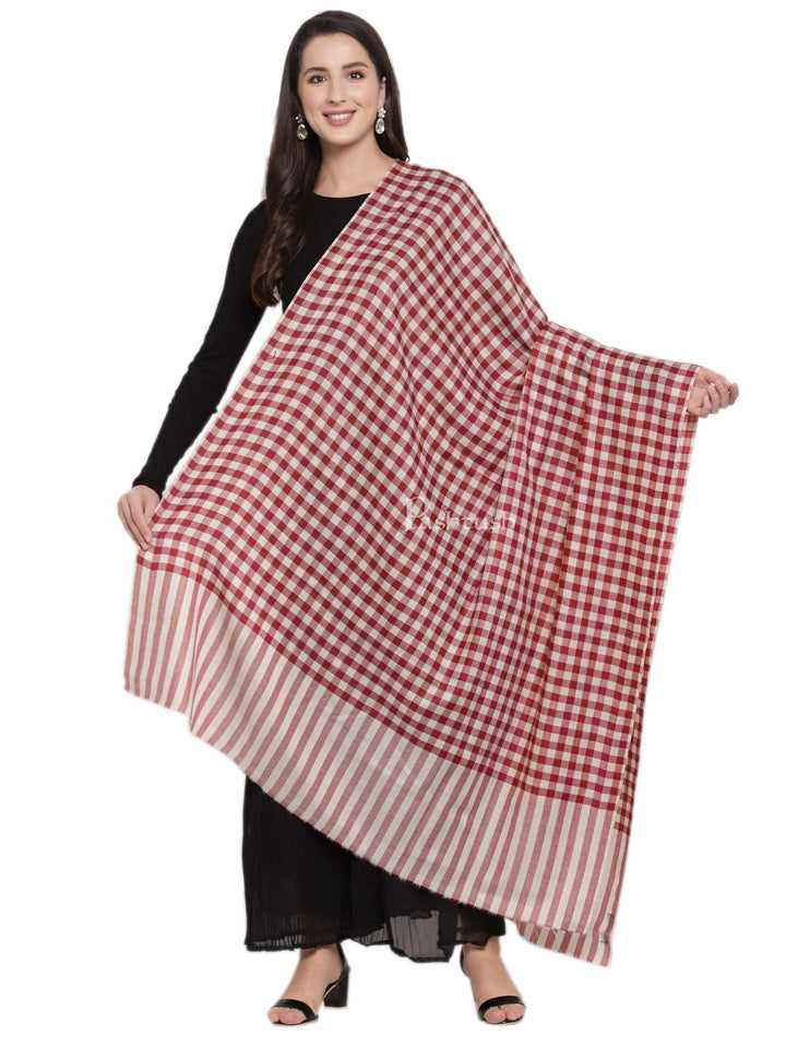 Pashtush India Womens Shawls Pashtush Womens Check Shawl, Ultra Soft Wool, Full Size