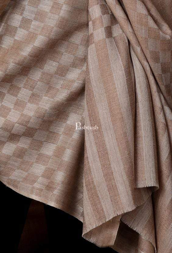 Pashtush Store Shawl Pashtush Womens Checkered Shawl, in Extra Soft Fine Wool, Large Size