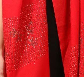 Pashtush Womens Crystal Swaroskovi Embellished Scarf, Stole Red
