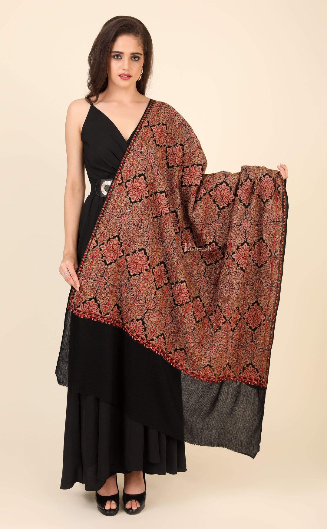 Pashtush India 100x200 Pashtush Womens Embroidery Shawl