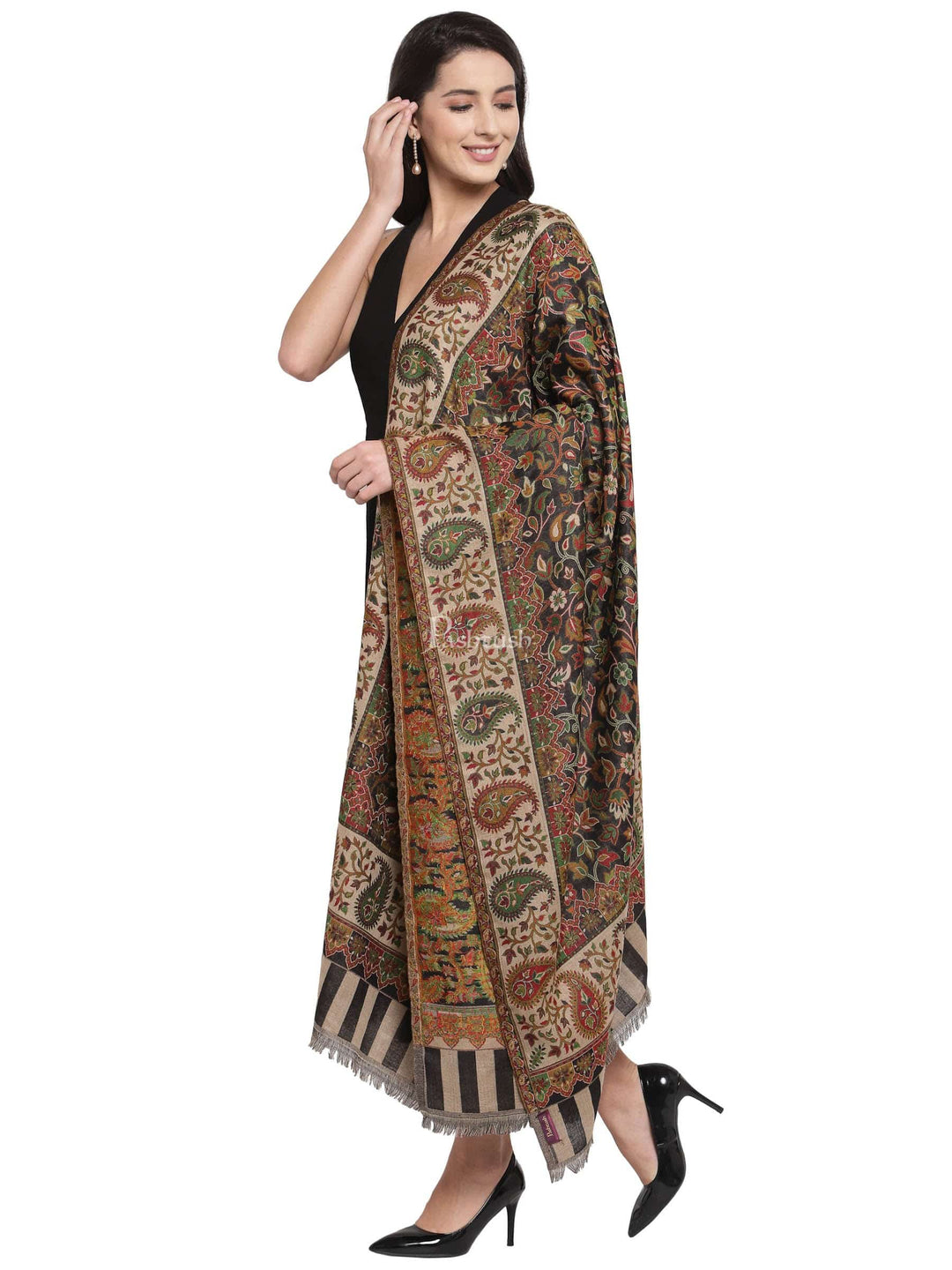 Pashtush India Womens Shawls Pashtush Womens Ethnic Shawl, Faux Pashmina, Soft And Warm,Multicoloured