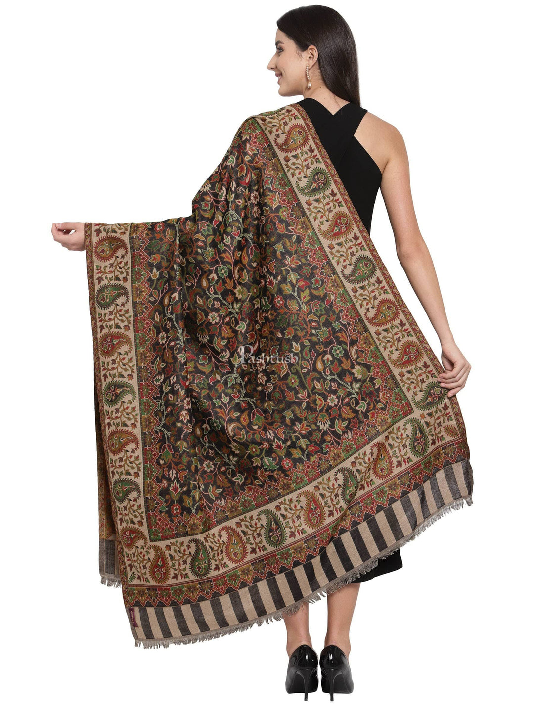 Pashtush India Womens Shawls Pashtush Womens Ethnic Shawl, Faux Pashmina, Soft And Warm,Multicoloured