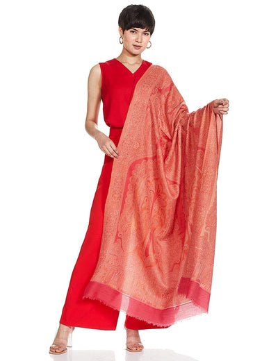 Pashtush India 100x200 Pashtush Womens Extra Fine Cashmere Wool Shawl, Ultra Light Weight, Jamawar Shawl