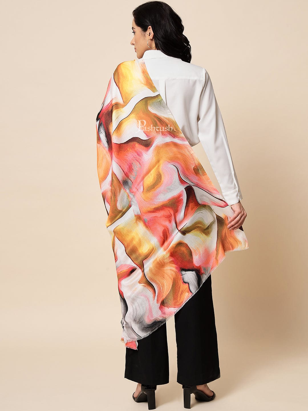 Pashtush Womens Extra Fine Soft Bamboo Stole, Multicolour