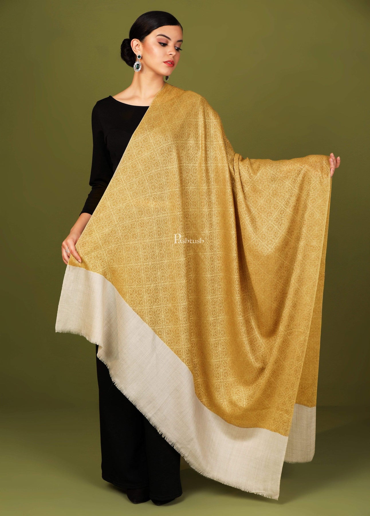 Pashtush Womens Extra Fine Wool Shawl, Jacquard, Soft, Warm And Ultra – Pashtush  Shawl Store