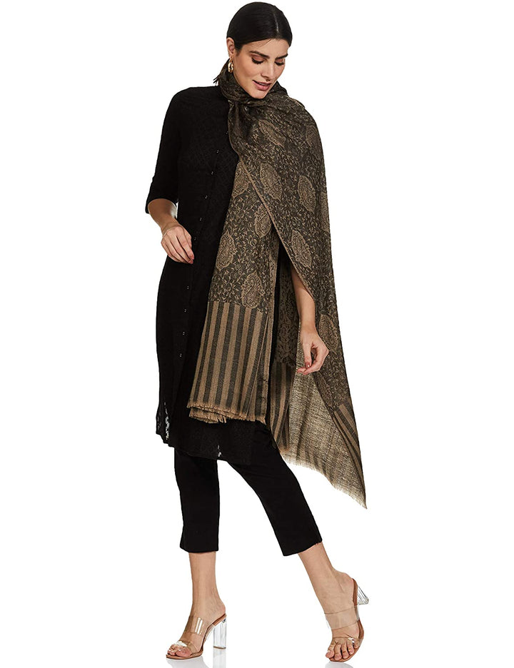 Pashtush India 70x200 Pashtush Womens Extra Fine Wool Stole, Soft, Warm and Light Weight